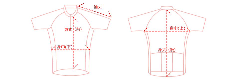 オリジナルサイクルジャージ　サイズ